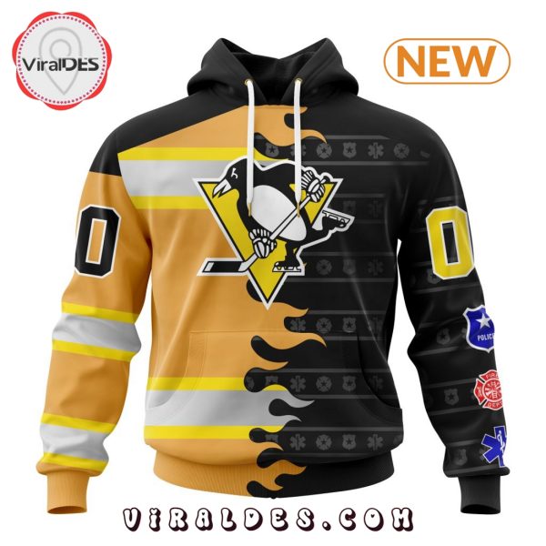 Custom NHL Pittsburgh Penguins 2025 First Responders Hoodie