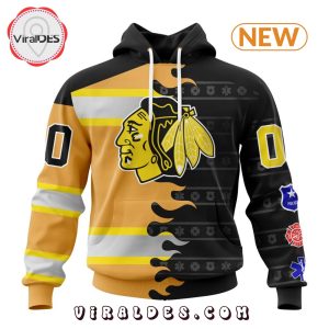 Custom NHL Chicago Blackhawks 2025 First Responders Hoodie