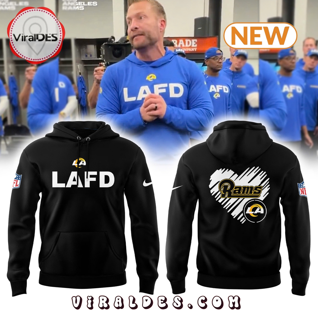 Los Angeles Rams LAFD Unisex Royal Hoodie, Jogger, Cap Los Angeles Rams LAFD Unisex Royal Hoodie, Jogger, Cap