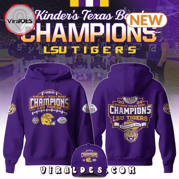 LSU Tigers NCAA Kinder’s Texas Bowl 2025 Edition Hoodie, Cap