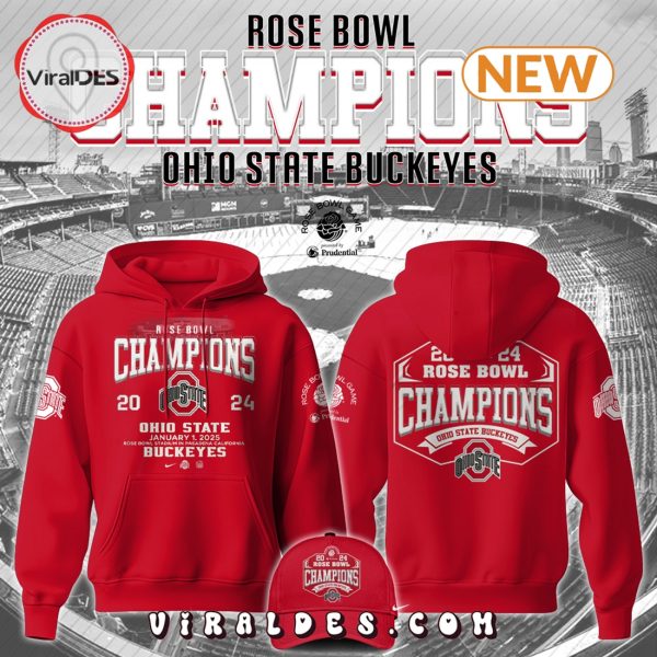 NCAA Ohio State Buckeyes Rose Bowl Champions Hoodie, Cap