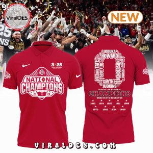 Ohio State Buckeyes 2025 Champions Red Polo