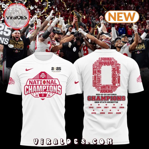 Ohio State Buckeyes 2025 Champions White Hoodie