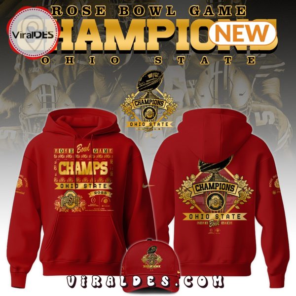 Ohio State Buckeyes Rose Bowl Champions Red Edition Hoodie, Cap