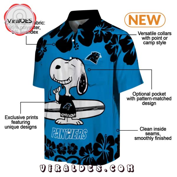 Carolina Panthers Snoopy Surf Hawaiian Shirt