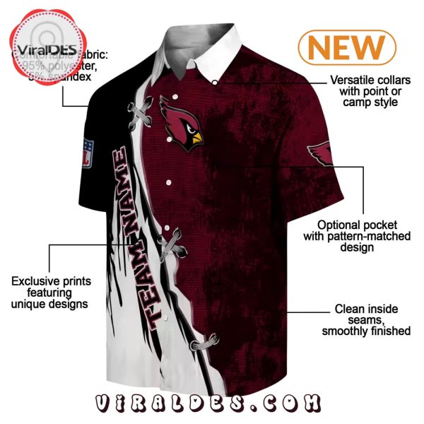 Custom Arizona Cardinals Edgy Streaks Hawaiian Shirt