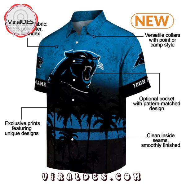 Custom Carolina Panthers Sunset Style Hawaiian Shirt