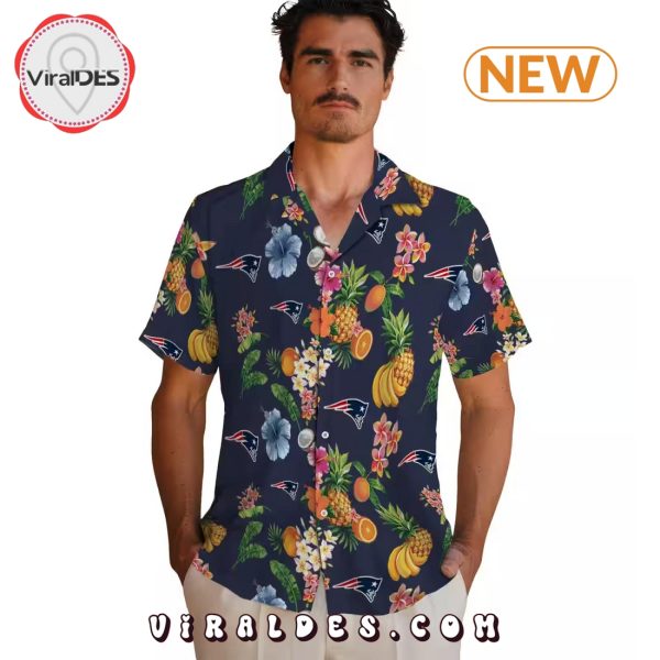 New England Patriots Hibiscus And Fruit Hawaiian Shirt