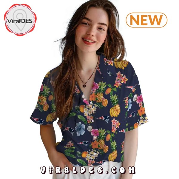 New England Patriots Hibiscus And Fruit Hawaiian Shirt