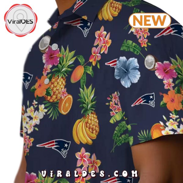 New England Patriots Hibiscus And Fruit Hawaiian Shirt