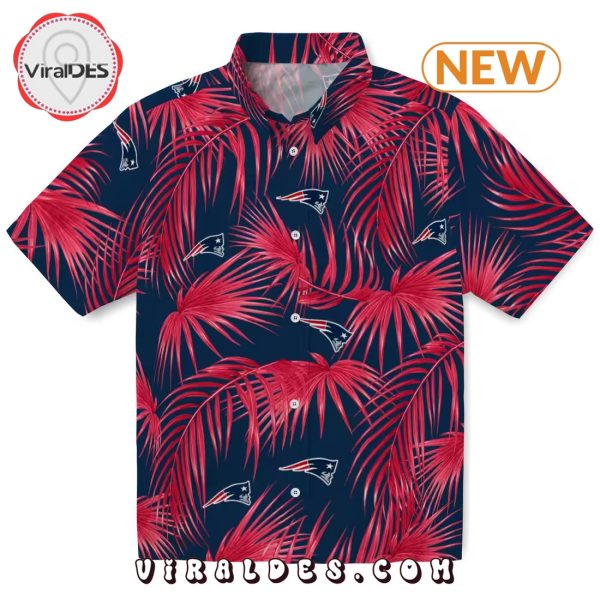 New England Patriots Leafy Palms Hawaiian Shirt