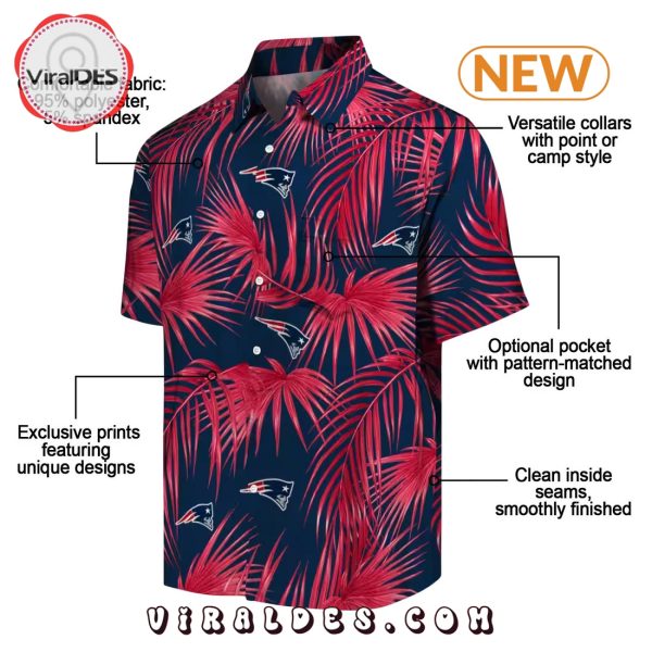 New England Patriots Leafy Palms Hawaiian Shirt