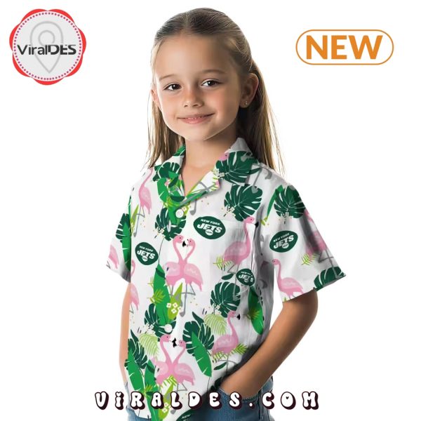 New York Jets Flamingo Foliage Hawaiian Shirt