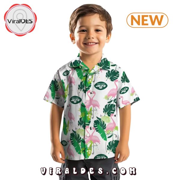 New York Jets Flamingo Foliage Hawaiian Shirt