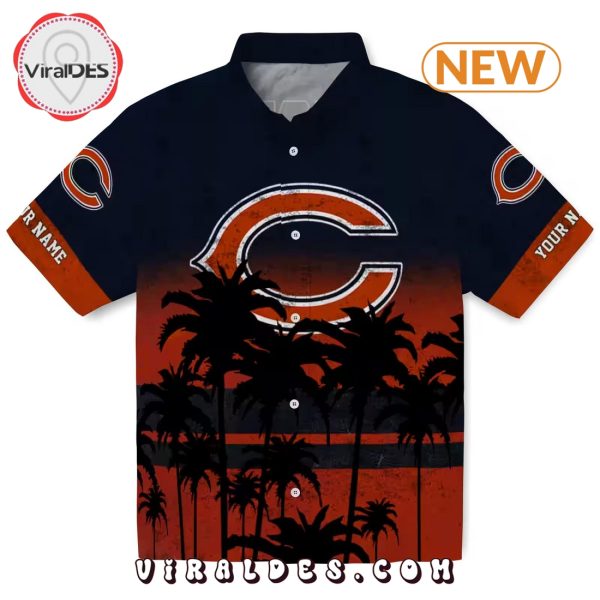 Personalized Chicago Bears Sunset Style Hawaiian Shirt