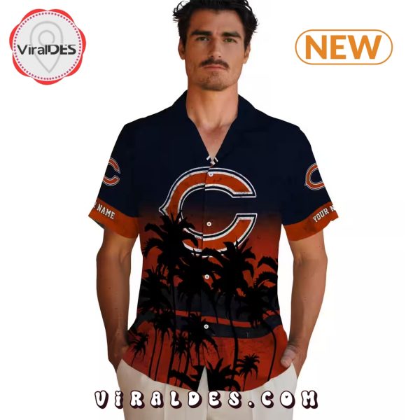 Personalized Chicago Bears Sunset Style Hawaiian Shirt