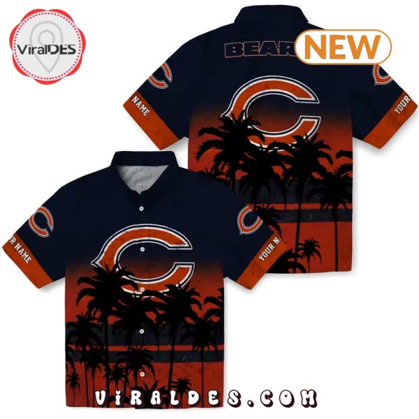 Personalized Chicago Bears Sunset Style Hawaiian Shirt