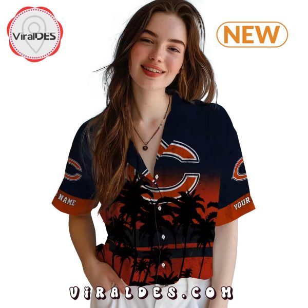 Personalized Chicago Bears Sunset Style Hawaiian Shirt