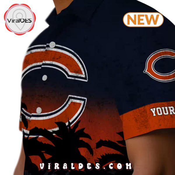 Personalized Chicago Bears Sunset Style Hawaiian Shirt