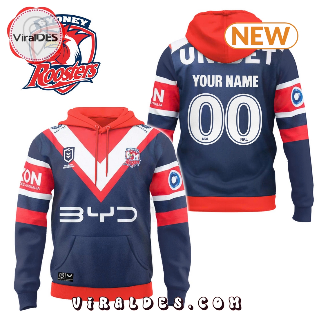 Sydney Roosters 2025 Custom Limited Hoodie Sydney Roosters 2025 Custom Limited Hoodie