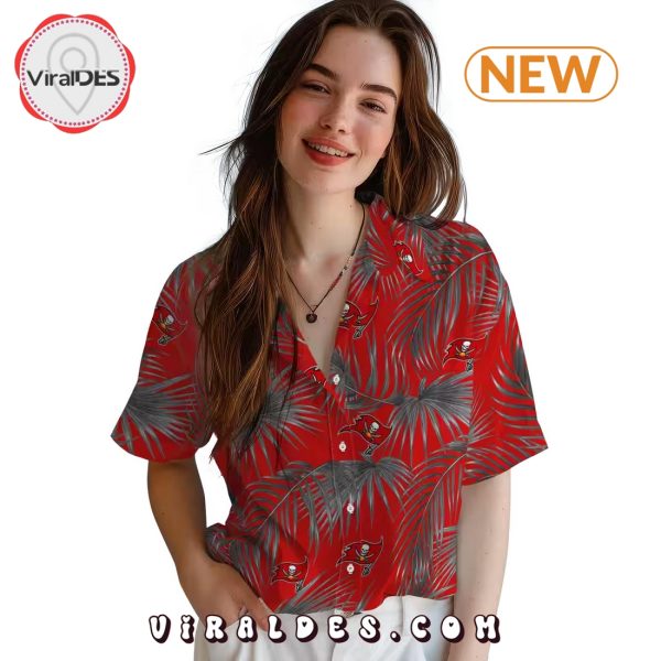 Tampa Bay Buccaneers Leafy Palms Hawaiian Shirt