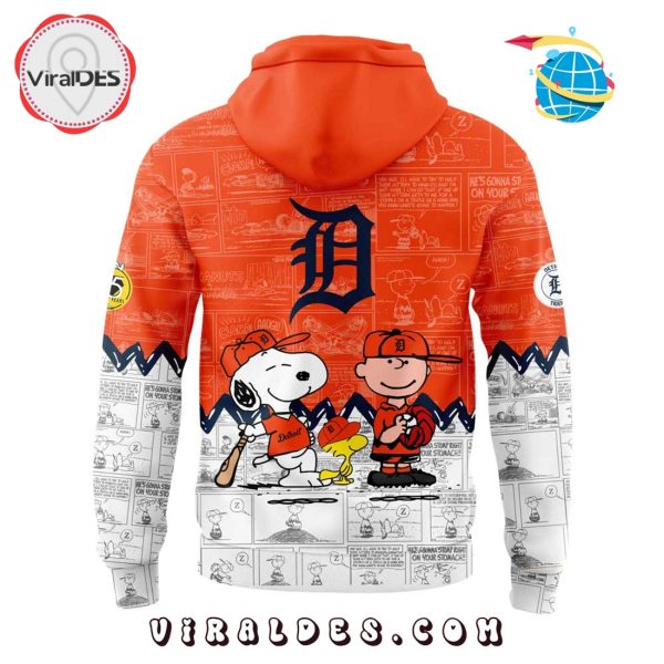 75th Anniversary of Peanuts Detroit Tigers Orange Hoodie
