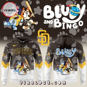 San Diego Padres Bluey and Bingo Brown Hoodie