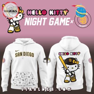 San Diego Padres x Hello Kitty Night Game White Hoodie