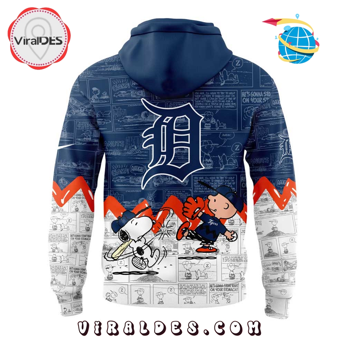 Detroit Tigers 75th Anniversary of Peanuts Hoodie Detroit Tigers 75th Anniversary of Peanuts Hoodie