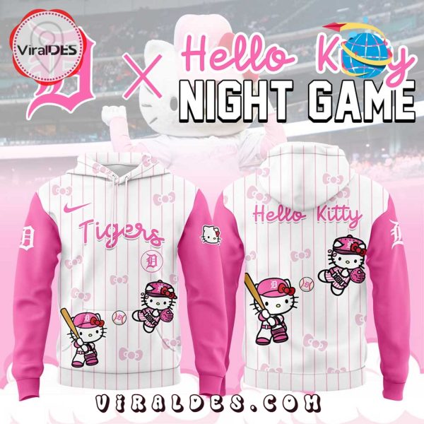 Detroit Tigers x Hello Kitty Night Game Pink Hoodie