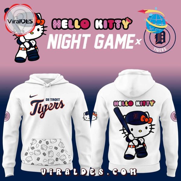 Detroit Tigers x Hello Kitty Night Game White Hoodie