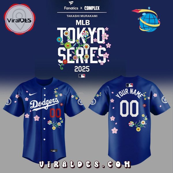 Dodgers Takashi Murakami x Tokyo Series Blue Baseball Jersey
