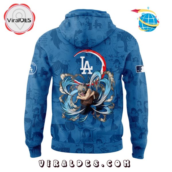 Dodgers x Demon Slayer Inosuke Hashibira Blue Hoodie