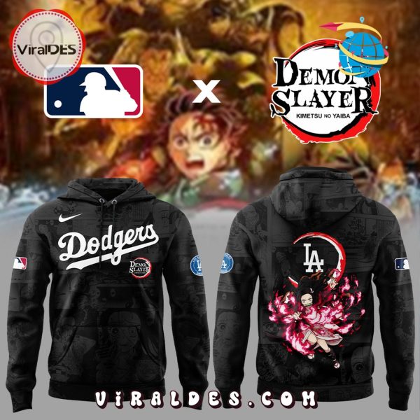 Dodgers x Demon Slayer Kamado Nezuko Black Hoodie