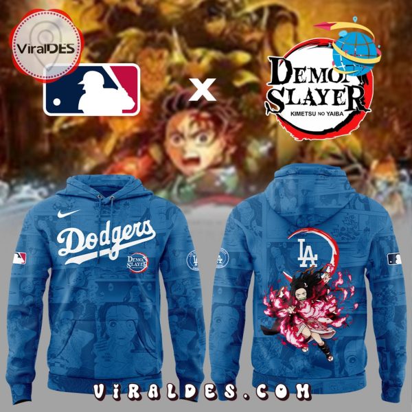 Dodgers x Demon Slayer Kamado Nezuko Blue Hoodie
