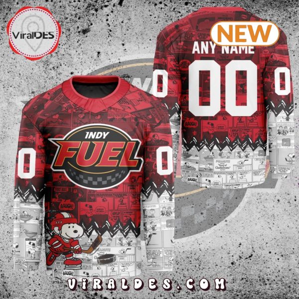 ECHL Indy Fuel Autism Peanuts 75th Anniversary Hockey Jersey