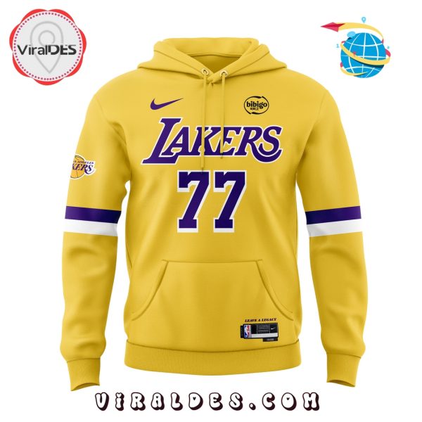 Los Angeles Lakers Show Luka Doncic Yellow Hoodie