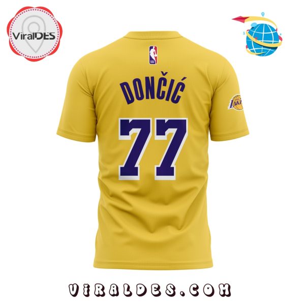 Los Angeles Lakers Show Luka Doncic Yellow Hoodie