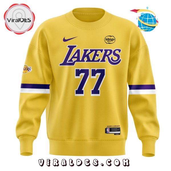 Los Angeles Lakers Show Luka Doncic Yellow Hoodie