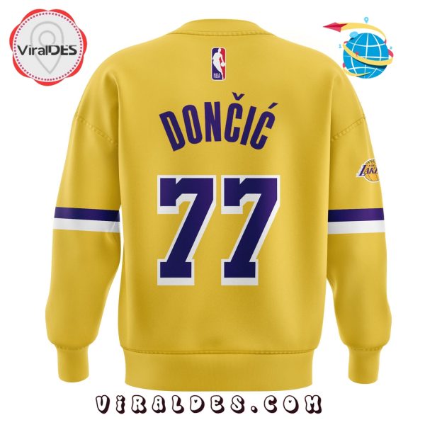 Los Angeles Lakers Show Luka Doncic Yellow Hoodie