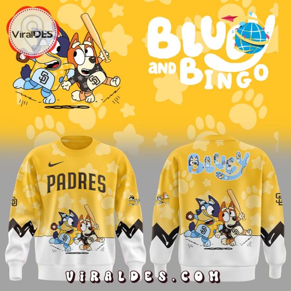 San Diego Padres Bluey and Bingo Yellow Hoodie