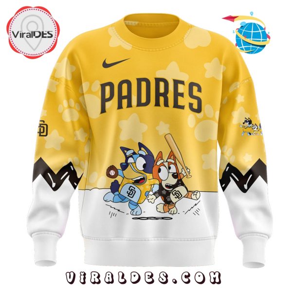 San Diego Padres Bluey and Bingo Yellow Hoodie