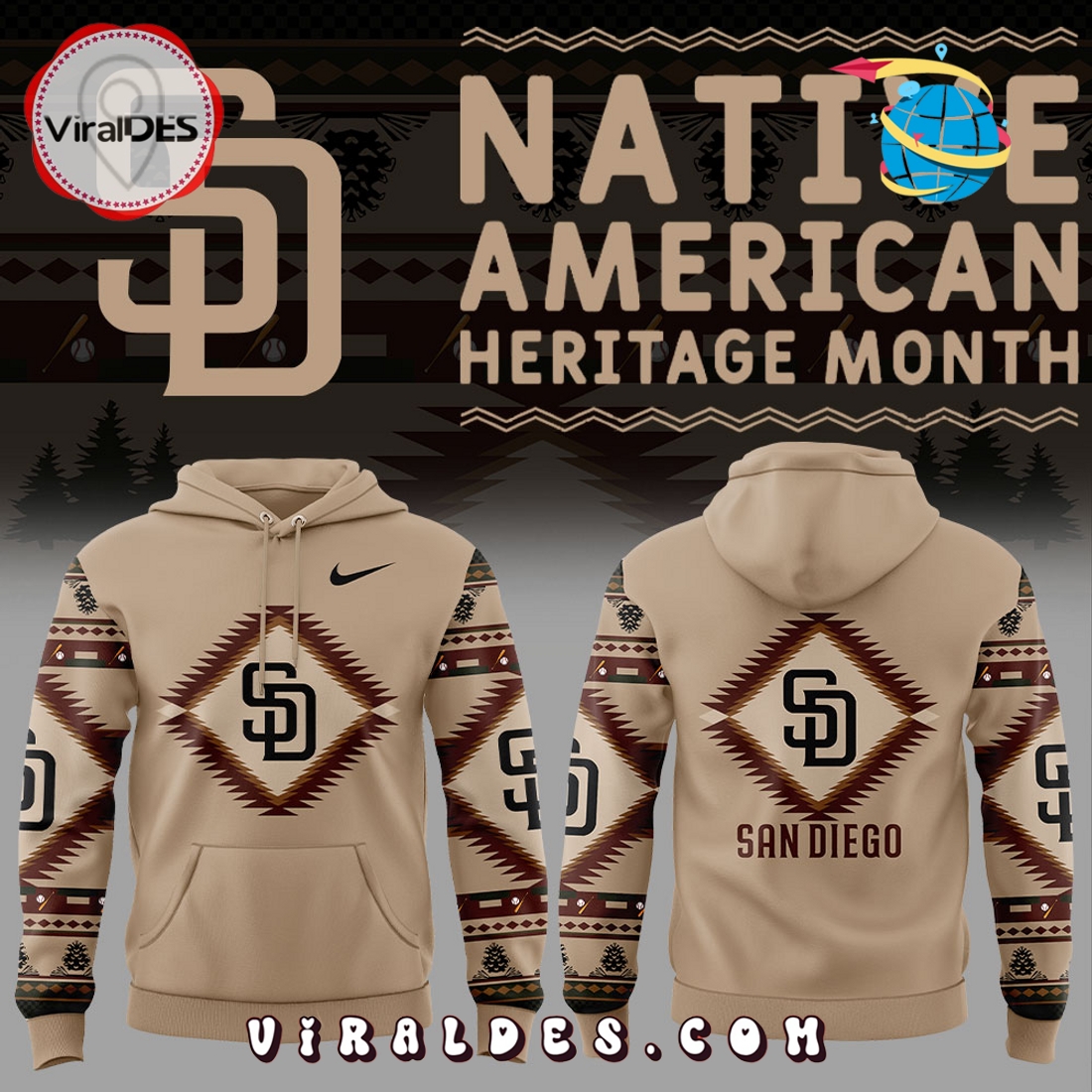 San Diego Padres Native American Heritage Hoodie San Diego Padres Native American Heritage Hoodie
