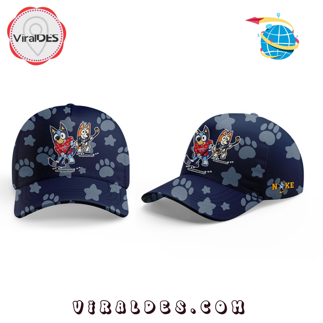 Washington Capitals Bluey and Bingo 2025 Cap Washington Capitals Bluey and Bingo 2025 Cap