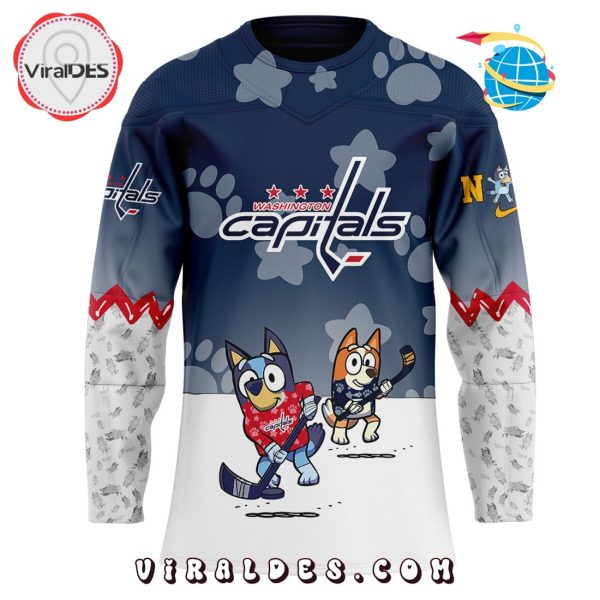 Washington Capitals Bluey and Bingo 2025 Hockey Jersey