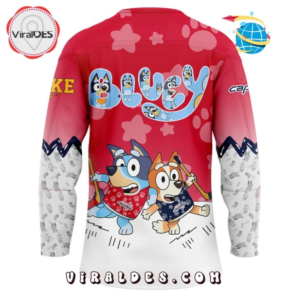 Washington Capitals Bluey and Bingo Red Hockey Jersey