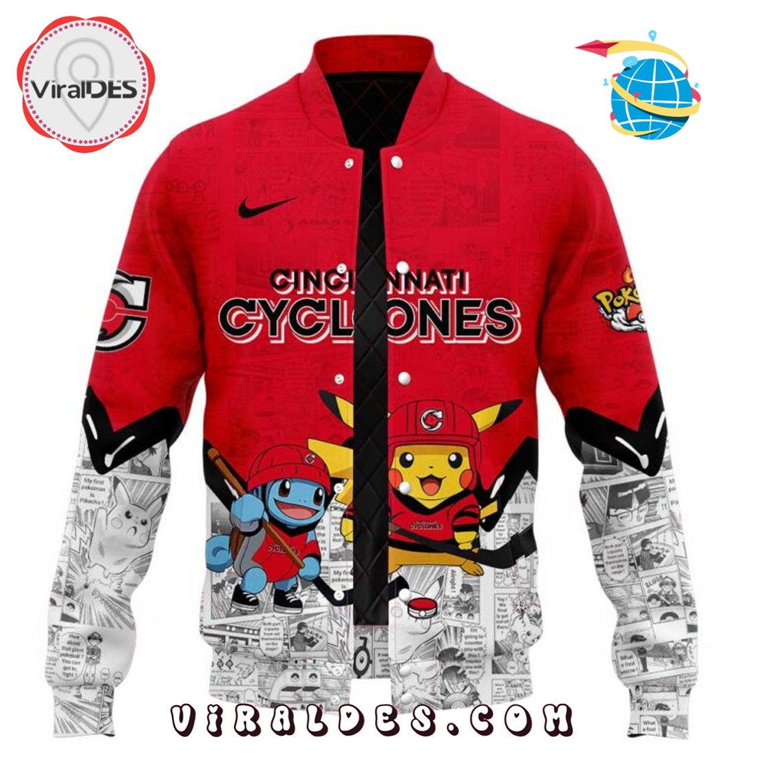 2025 Cincinnati Cyclones x Pokémon New Baseball Jacket 2025 Cincinnati Cyclones x Pokémon New Baseball Jacket
