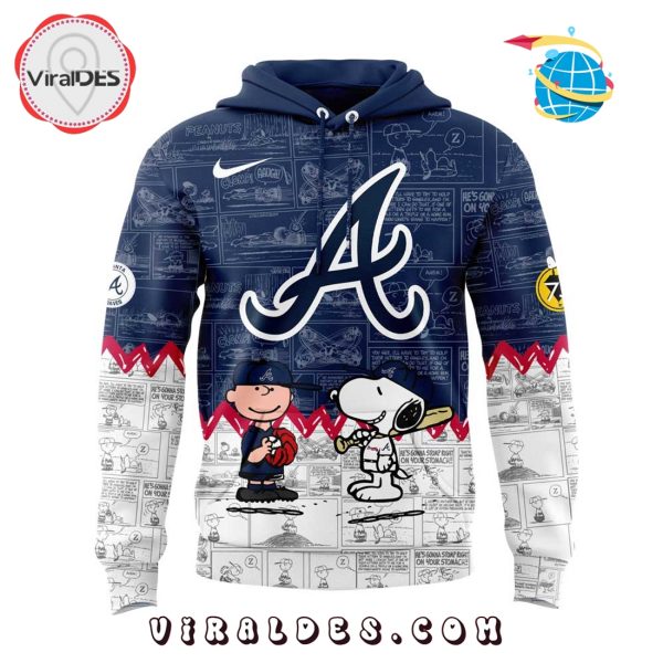 Atlanta Braves 75th Anniversary Peanuts Navy Hoodie, Jogger, Cap