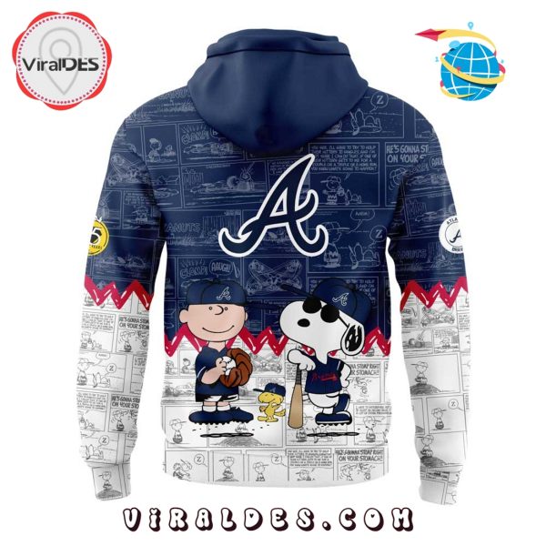 Atlanta Braves 75th Anniversary Peanuts Navy Hoodie, Jogger, Cap
