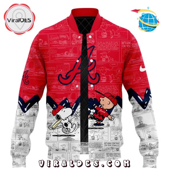 Atlanta Braves 75th Anniversary Peanuts Red Baseball Jacket
